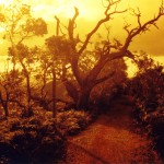 Mount Olympus in red negative.