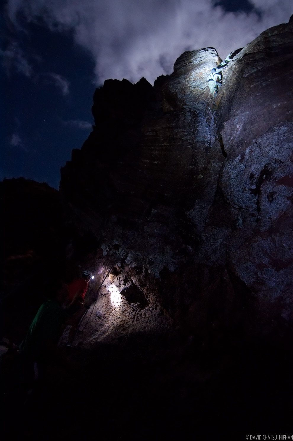 Makapuu Crag at night, Hawaii rock climbing