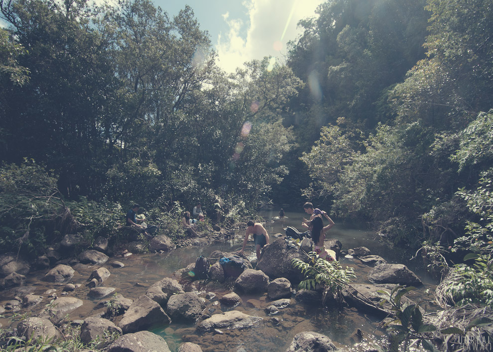 A swimming hole in Kawai'iki Stream, North Shore Oahu, Hawaii