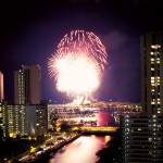 July 4 Fireworks at Ala Moana, Oahu, Hawaii