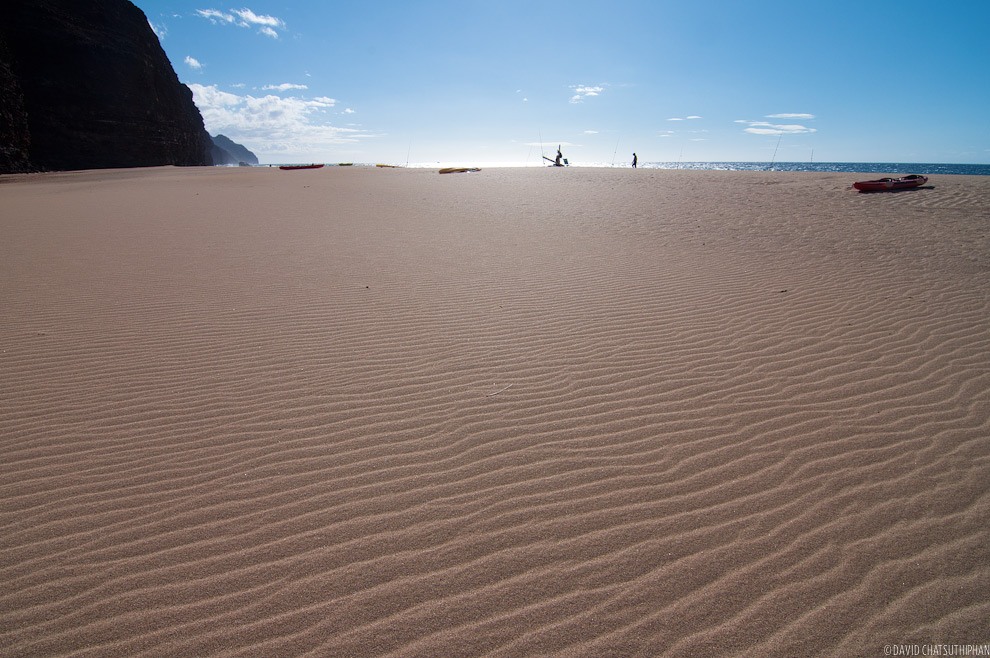 Lines in the sand at Kalalau Beach, Kauai