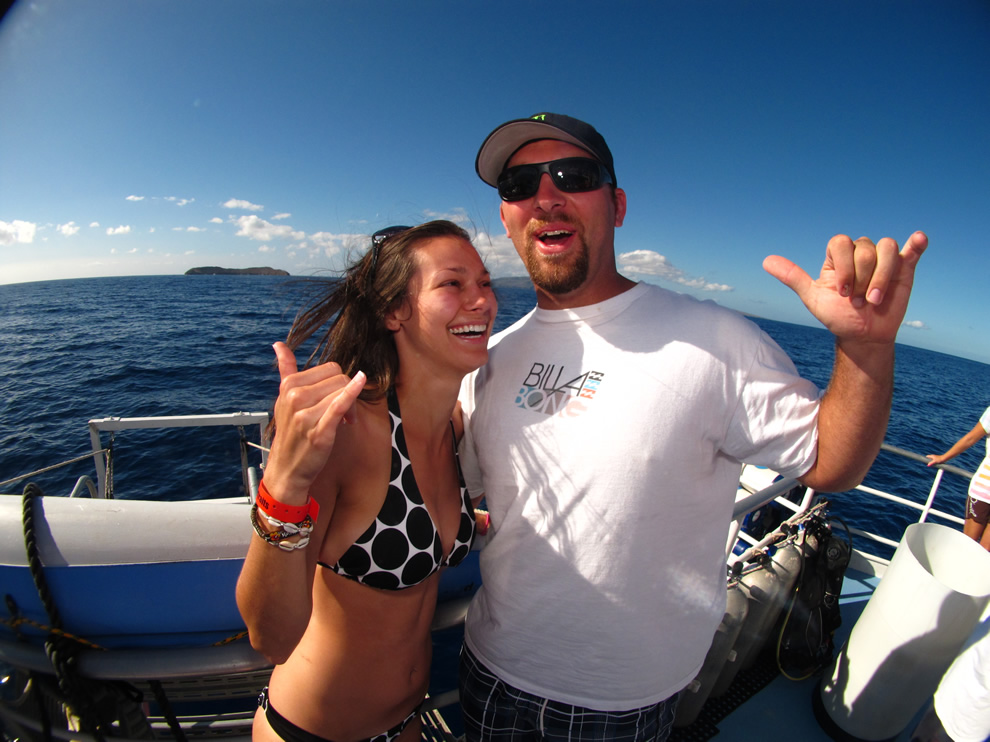 Happy snorkelers on the Molokini Island tour.