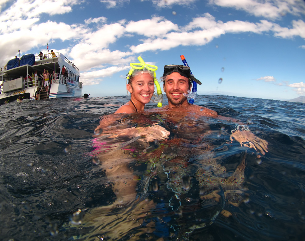 Maui snorkeling tours at Molokini Crater.