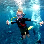 Snorkeling and snuba diving at Molokini Crater off the coast of Maui.