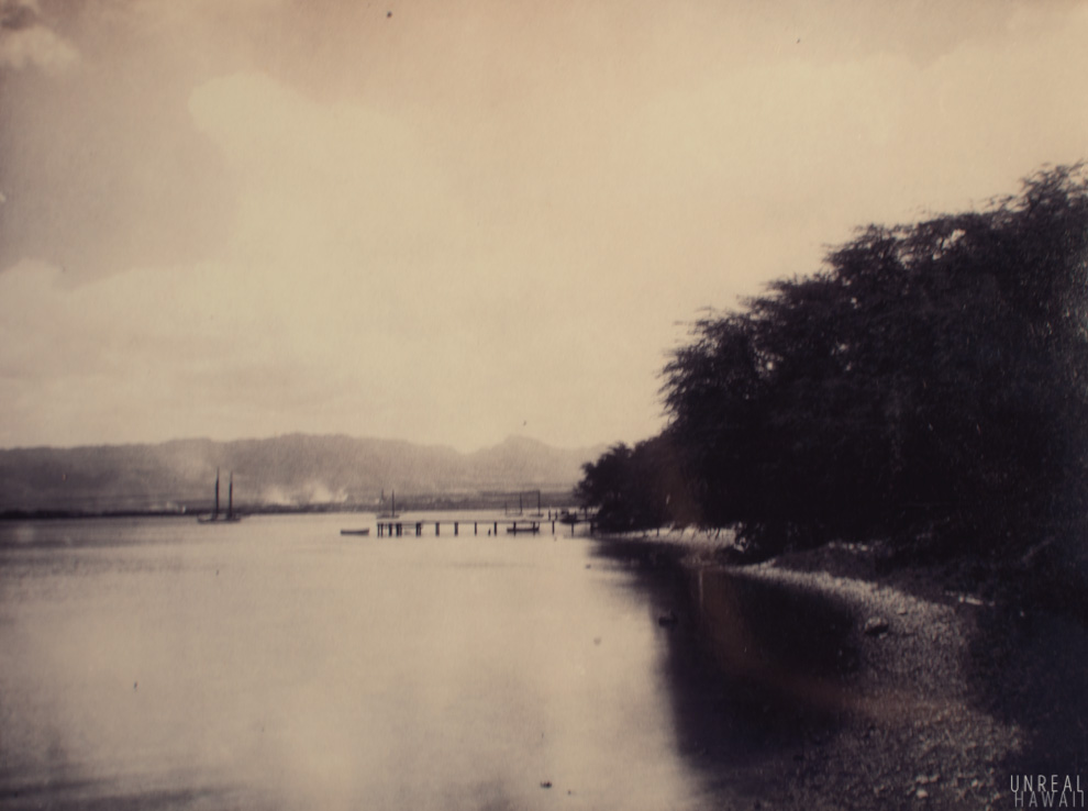 Vintage photo of a Hawaiian pier