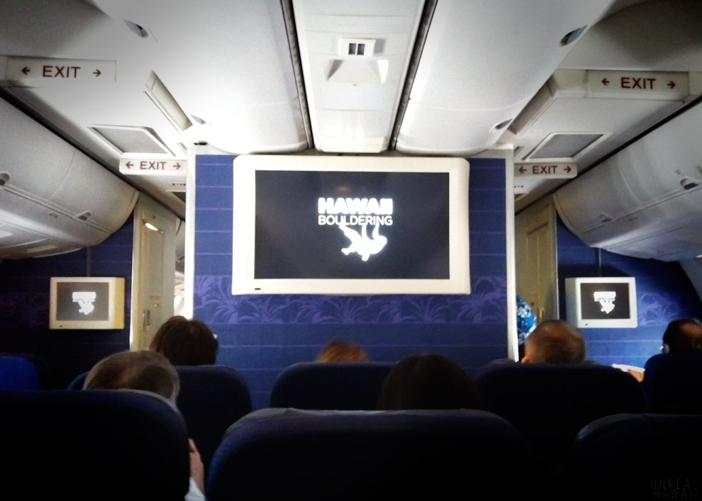 Hawaii Bouldering, in flight video on Hawaiian Airlines