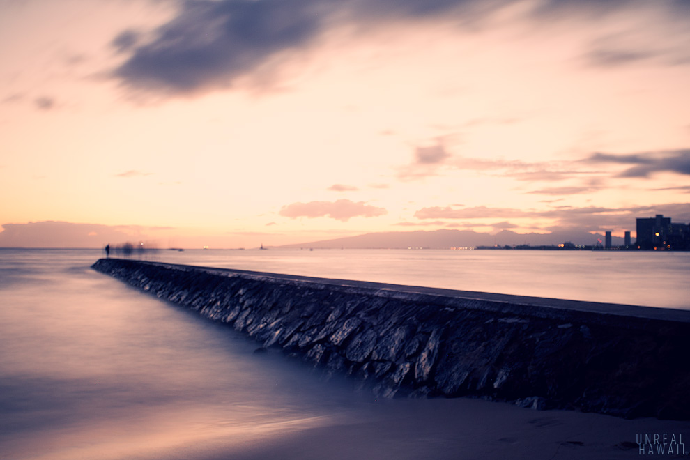 Sunset jetty at Queen's Surf Beach