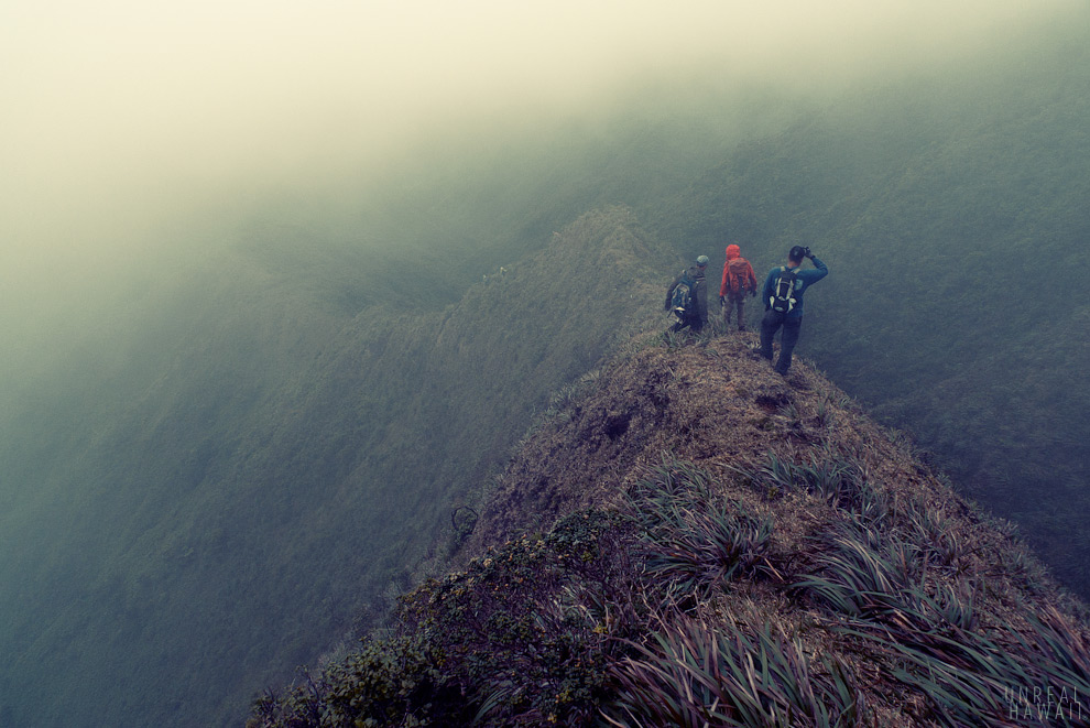 Hiking down Waimalu Middle Ridge, Oahu, Hawaii