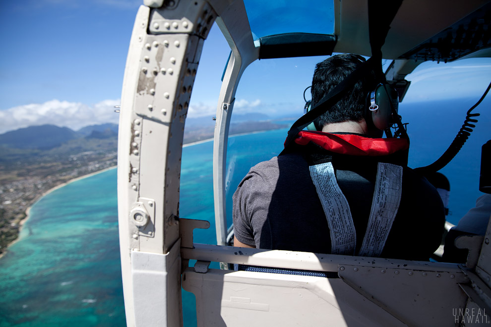 Doors off helicopter tour on Oahu, Hawaii