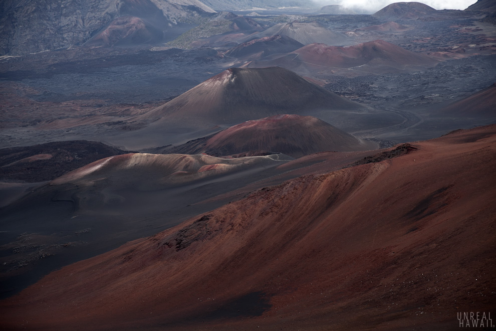 Cinder cones inside Haleakala Crater, Maui, Hawaii