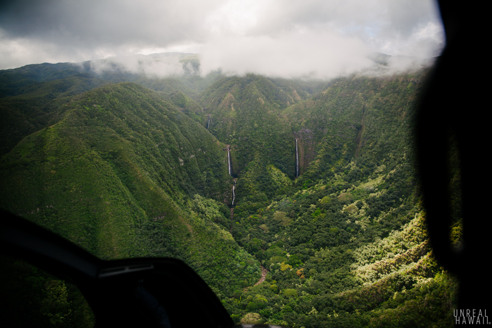 Halawa Valley from a Helicopter, Molokai, Hawaii