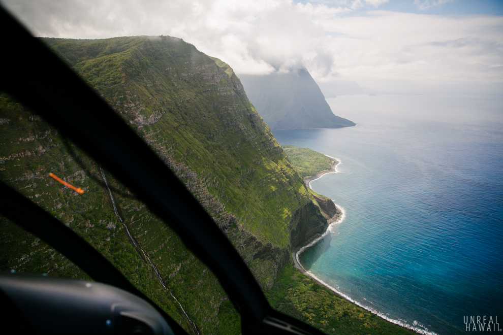 Molokai Sea Cliff from a Helicopter, Molokai, Hawaii