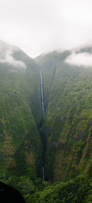 View of Papalaua Falls, Molokai