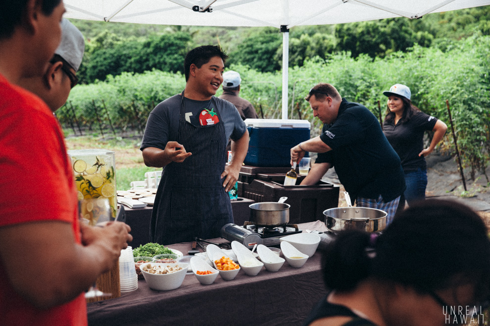 Chef Colin Hazama at Ho Farms Hawaii