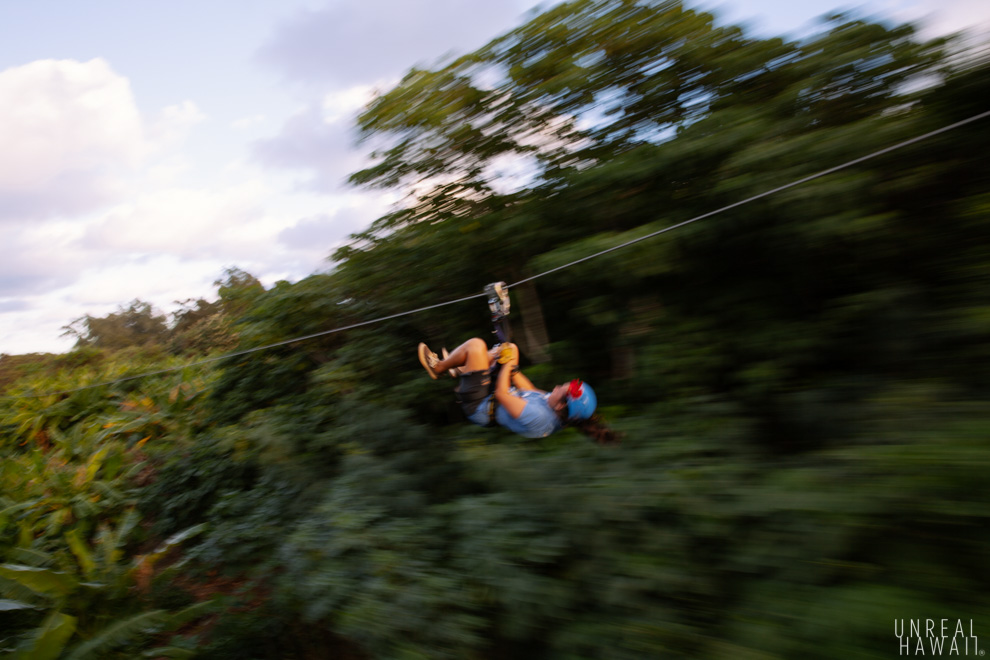 Keana Farms Zipline - Action Shot