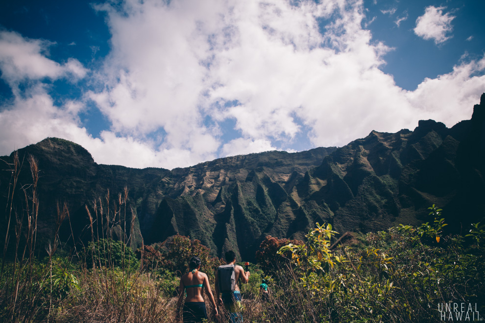 The magnificient valley walls of Kalalau Valley.