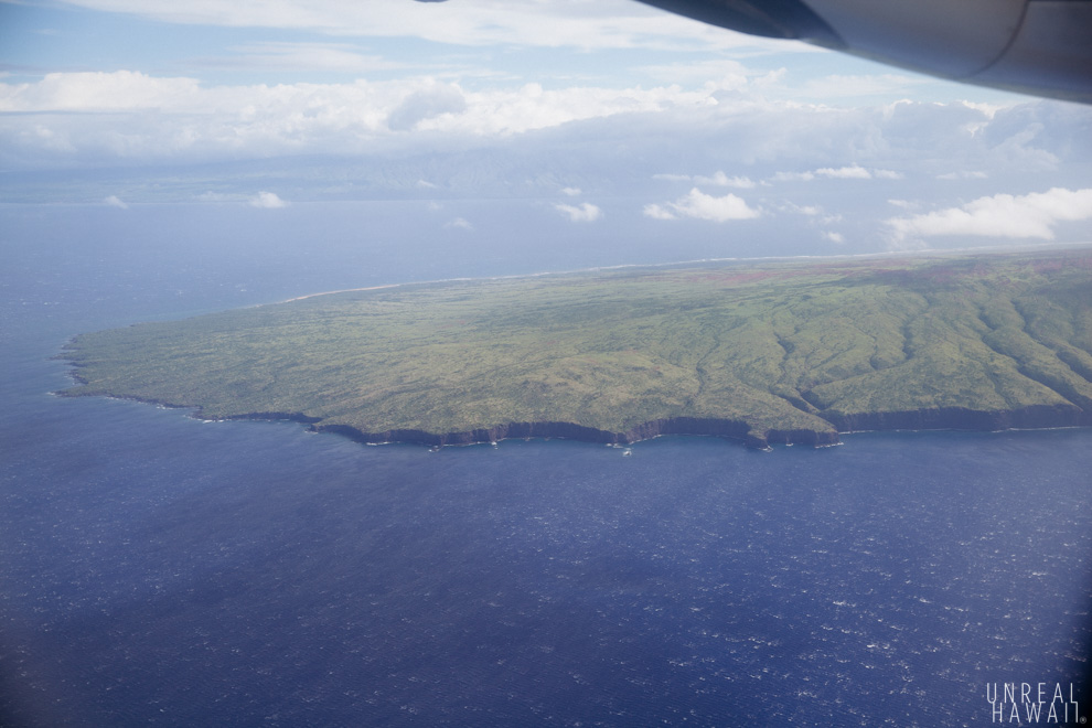 View of Lanai island from the air.