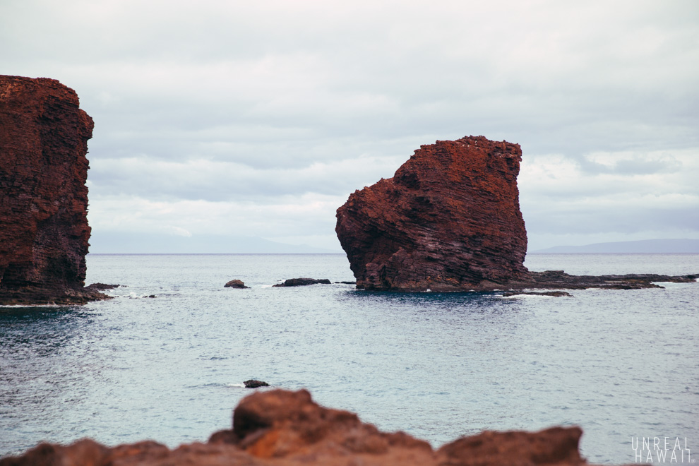 A closer view of Sweetheart Rock in Lanai.